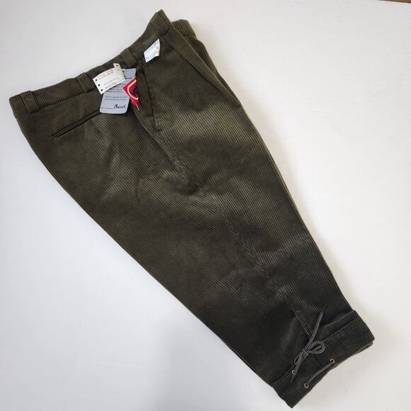 Vintage 80s NWT German Octoberfest Knickerbocker Pant 35" x 18.5" Green Corduroy - Picture 11 of 12